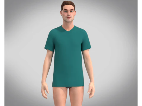 T-Shirt Vneck - Colorway 3D Model