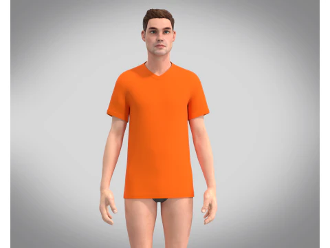 T-Shirt Vneck - Colorway 3D Model