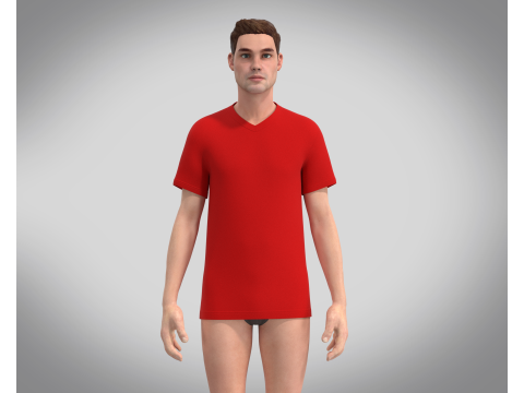T-Shirt Vneck - Colorway 3D-Modell