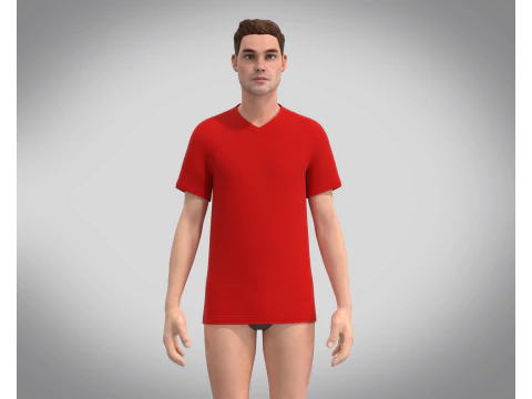 T-Shirt Vneck - Colorway 3D Model