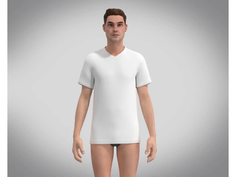 T-Shirt Vneck - Colorway 3D Model