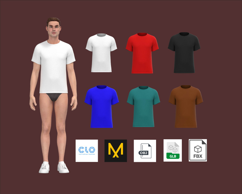 T-Shirt - Colorway Model 3D .c4d .max .obj .3ds .fbx .stl .blend 