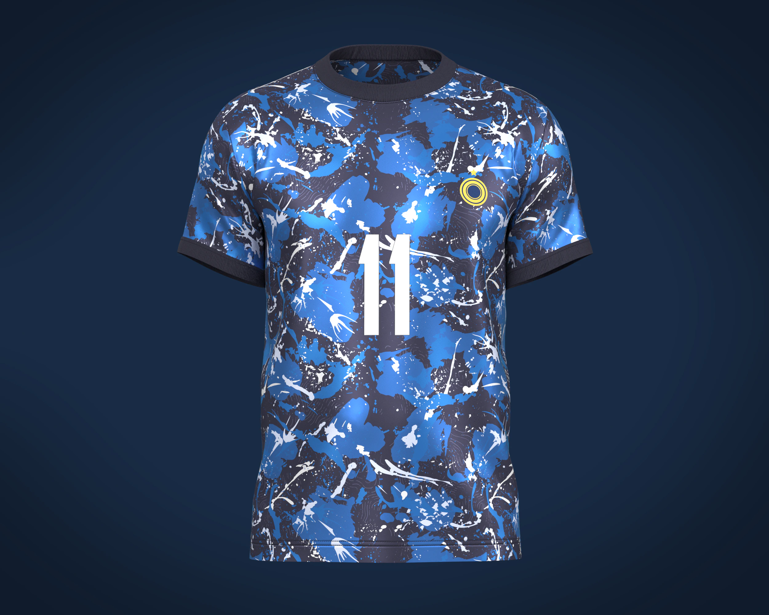 Soccer Football Monochromatic Blue Jersey Player-11 3D Model .c4d .max .obj .3ds .fbx .stl .blend 