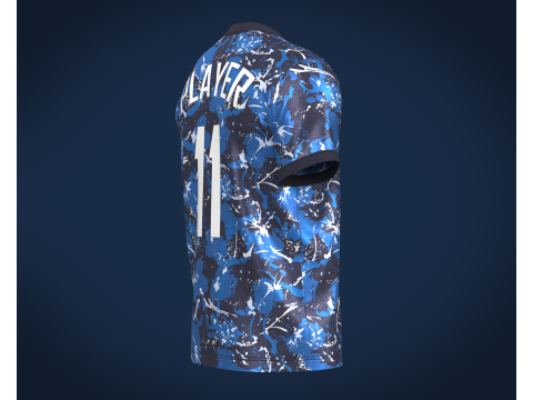 Soccer Football Monochromatic Blue Jersey Player-11 Modelo 3D