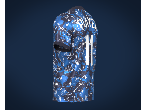 Soccer Football Monochromatic Blue Jersey Player-11 Modelo 3D