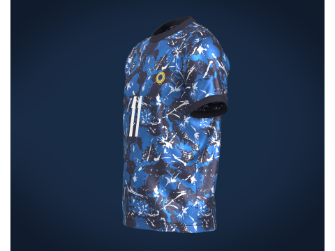 Soccer Football Monochromatic Blue Jersey Player-11 Modelo 3D