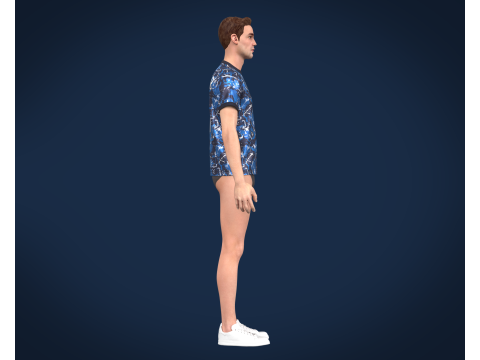 Soccer Football Monochromatic Blue Jersey Player-11 Modelo 3D