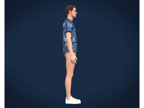 Soccer Football Monochromatic Blue Jersey Player-11 3D Model