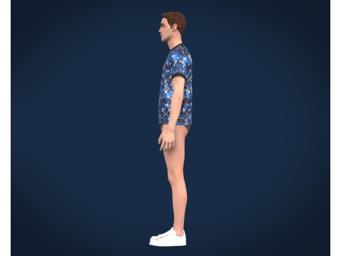Soccer Football Monochromatic Blue Jersey Player-11 Modelo 3D