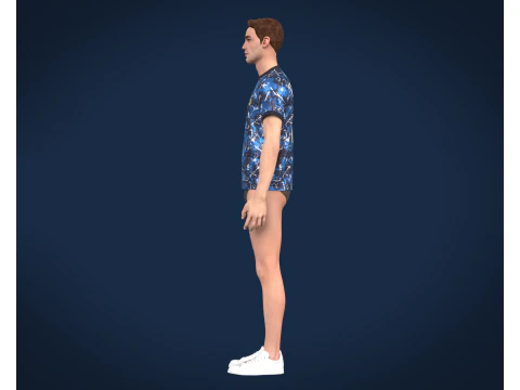 Soccer Football Monochromatic Blue Jersey Player-11 3D Model