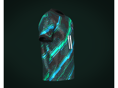 Soccer Football Mint Green With Blue Jersey Player-11 3D 모델