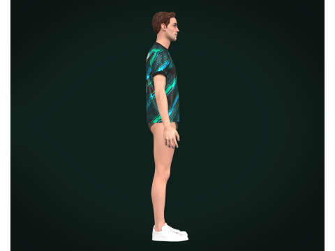 Soccer Football Mint Green With Blue Jersey Player-11 3D 모델