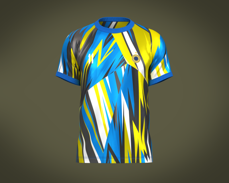 Soccer Football Mustard Yellow With Blue Jersey Player-11 3D Модель .c4d .max .obj .3ds .fbx .stl .blend 