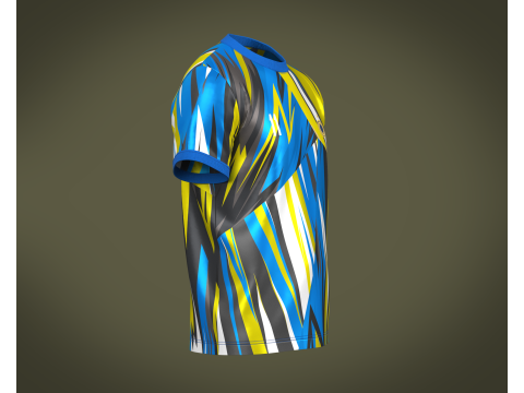 Soccer Football Mustard Yellow With Blue Jersey Player-11 3D Модель