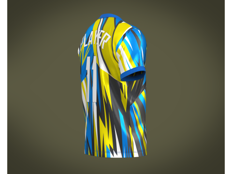 Soccer Football Mustard Yellow With Blue Jersey Player-11 3D Модель