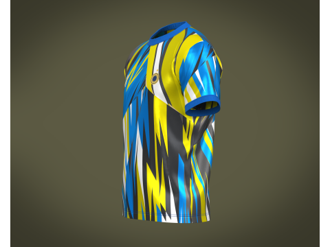 Soccer Football Mustard Yellow With Blue Jersey Player-11 3D Модель