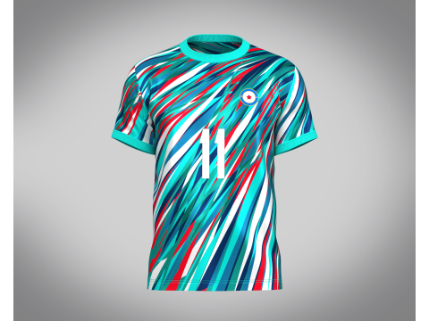 Soccer Football Multi color Jersey Player-11 Modèle 3D