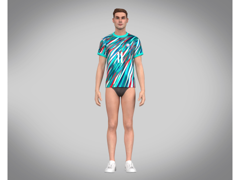 Soccer Football Multi color Jersey Player-11 Modèle 3D