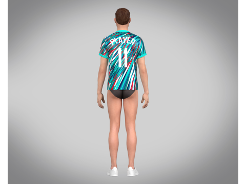 Soccer Football Multi color Jersey Player-11 Modèle 3D