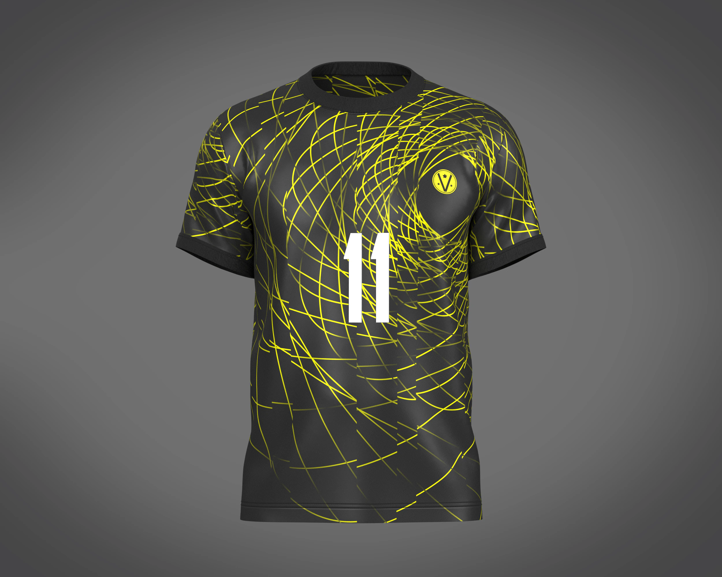 Soccer Football Neon yellow with black Jersey Player-11 3D Model .c4d .max .obj .3ds .fbx .stl .blend 