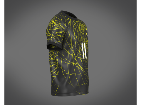 Soccer Football Neon yellow with black Jersey Player-11 3Dモデル