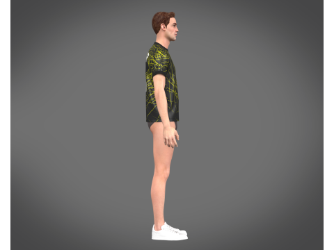 Soccer Football Neon yellow with black Jersey Player-11 3Dモデル