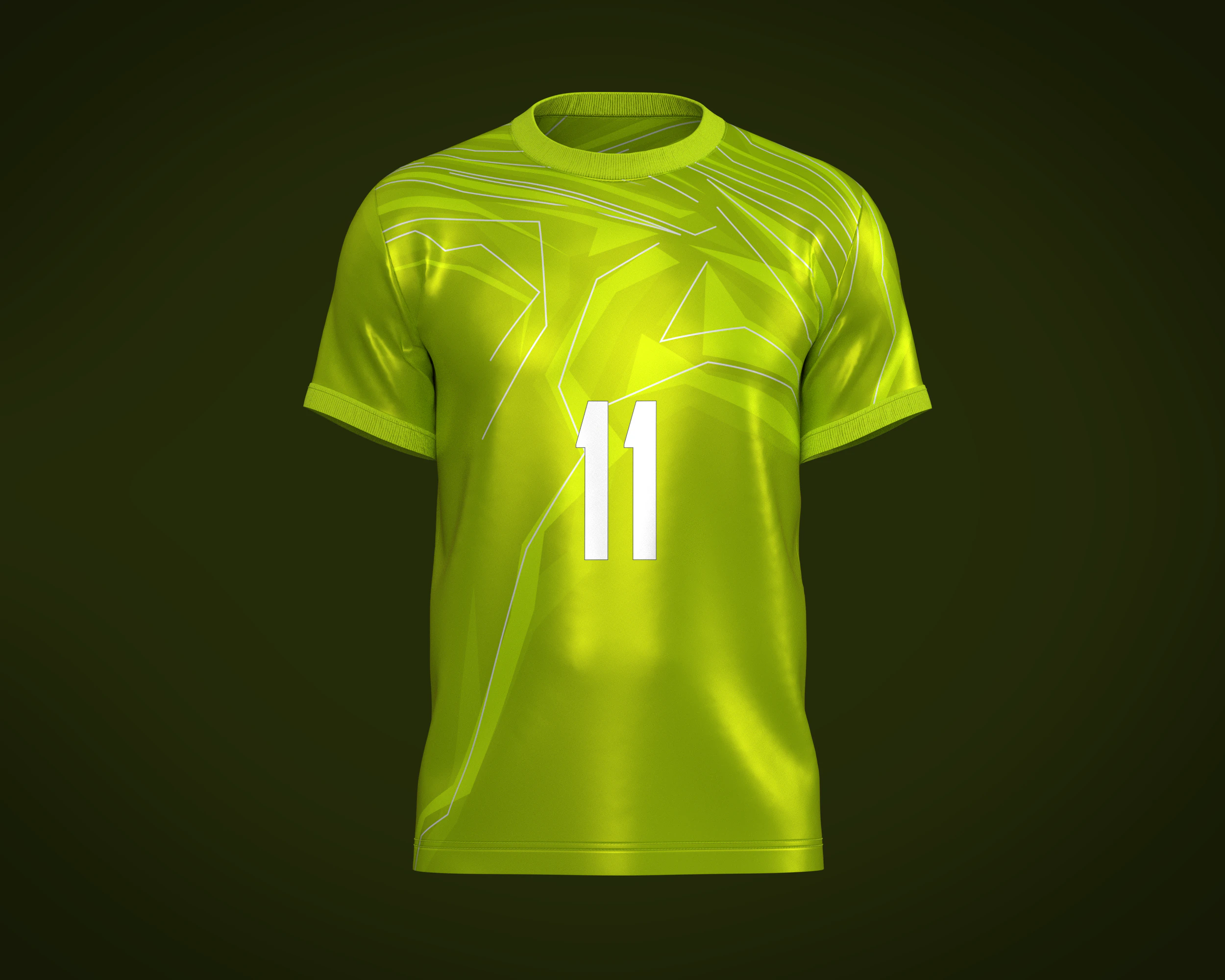 Soccer Football Neon Green color Jersey Player-11 3D Model .c4d .max .obj .3ds .fbx .stl .blend 
