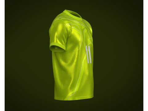 Soccer Football Neon Green color Jersey Player-11 3D Model