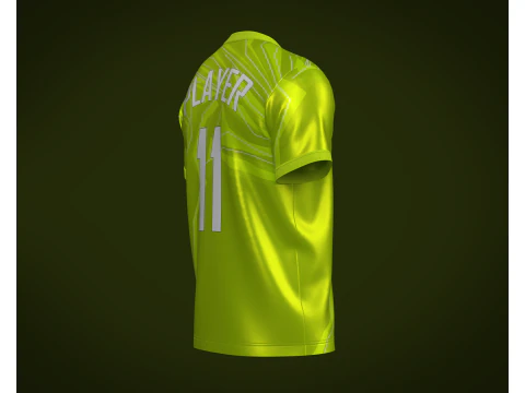 Soccer Football Neon Green color Jersey Player-11 3D Model