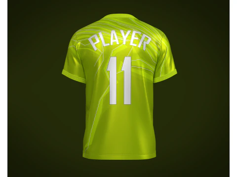 Soccer Football Neon Green color Jersey Player-11 3D Model