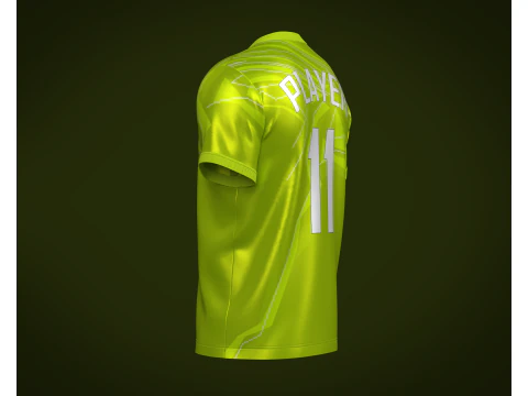 Soccer Football Neon Green color Jersey Player-11 3D Model