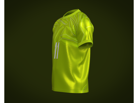 Soccer Football Neon Green color Jersey Player-11 3D 모델