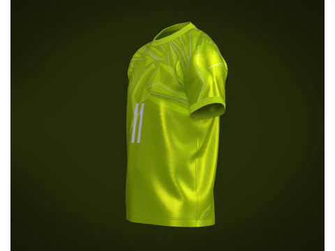 Soccer Football Neon Green color Jersey Player-11 3D Model