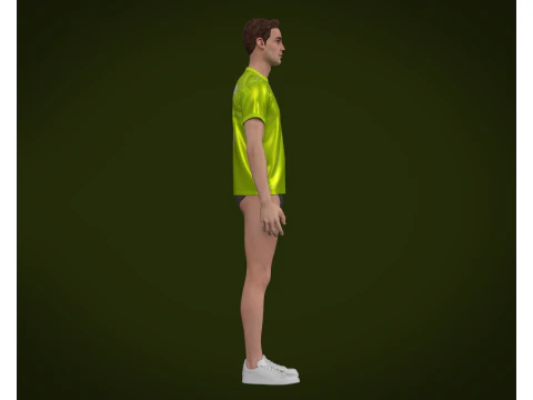 Soccer Football Neon Green color Jersey Player-11 3D Model
