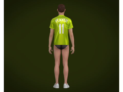 Soccer Football Neon Green color Jersey Player-11 3D 모델