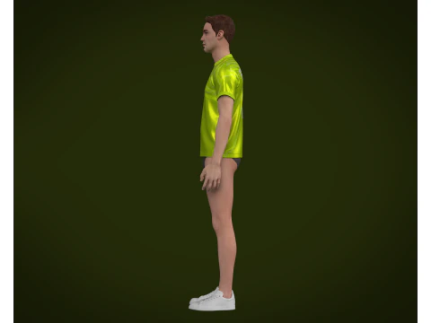 Soccer Football Neon Green color Jersey Player-11 3D Model