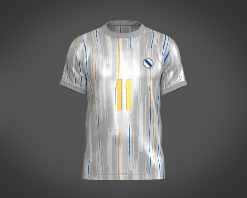 Soccer Football Off-white with Ash Jersey Player-11 Modelo 3D .c4d .max .obj .3ds .fbx .stl .blend 