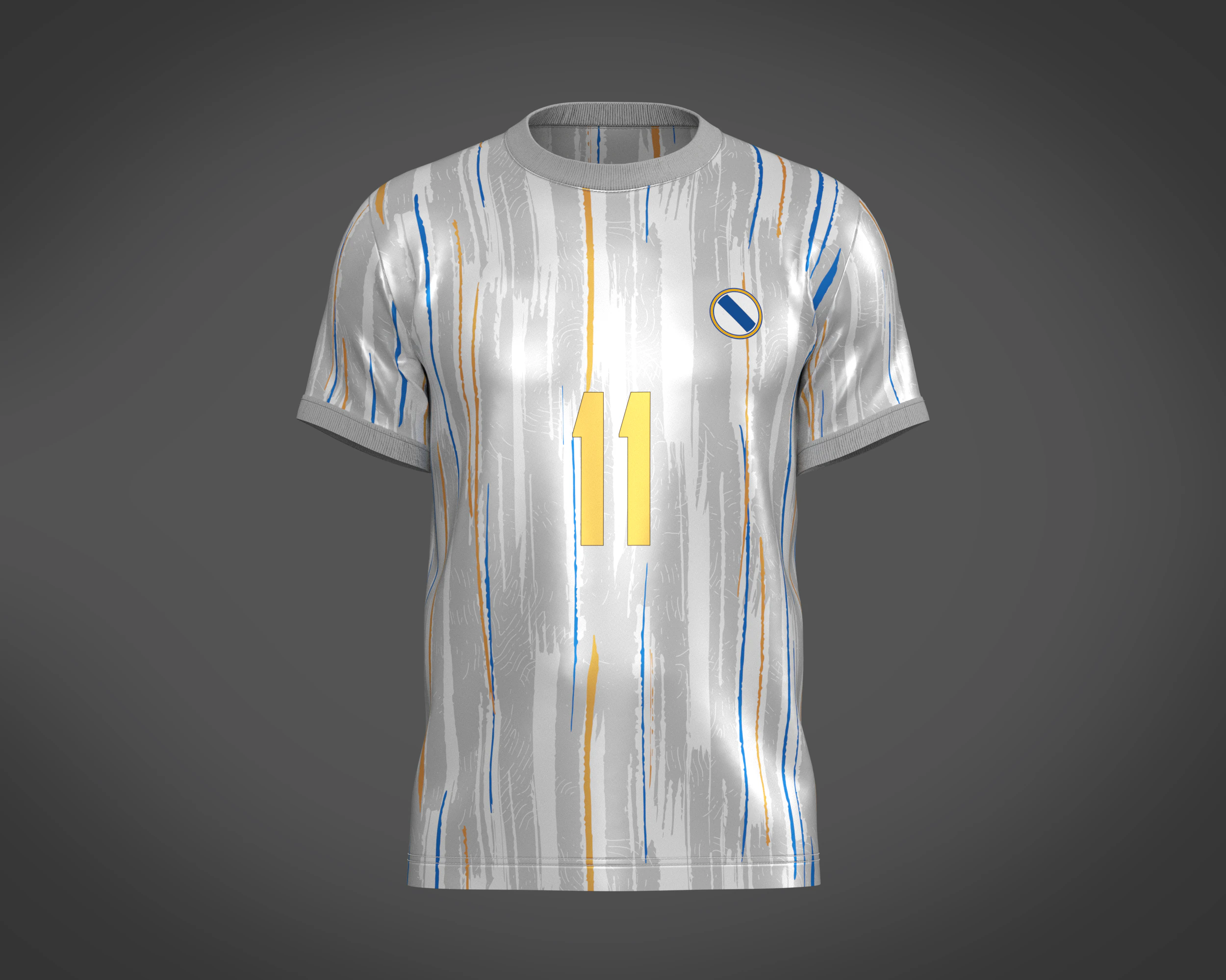 Soccer Football Off-white with Ash Jersey Player-11 3D Model .c4d .max .obj .3ds .fbx .stl .blend 