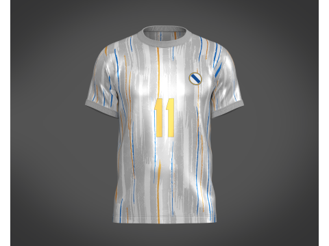 Soccer Football Off-white with Ash Jersey Player-11 3D Model