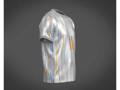 Soccer Football Off-white with Ash Jersey Player-11 3D Model