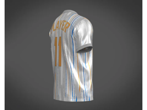 Soccer Football Off-white with Ash Jersey Player-11 3D Model