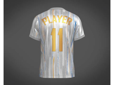 Soccer Football Off-white with Ash Jersey Player-11 3D Model