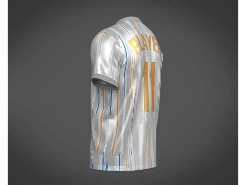 Soccer Football Off-white with Ash Jersey Player-11 3D Model