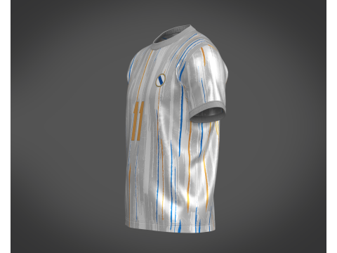Soccer Football Off-white with Ash Jersey Player-11 Modelo 3D