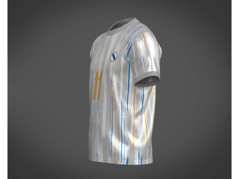 Soccer Football Off-white with Ash Jersey Player-11 3D Model