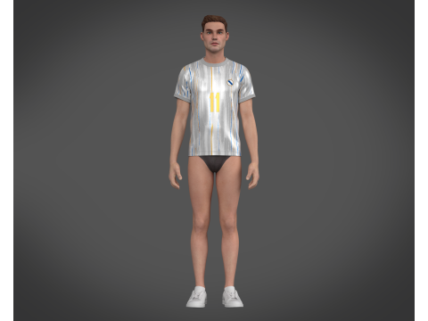 Soccer Football Off-white with Ash Jersey Player-11 Modelo 3D