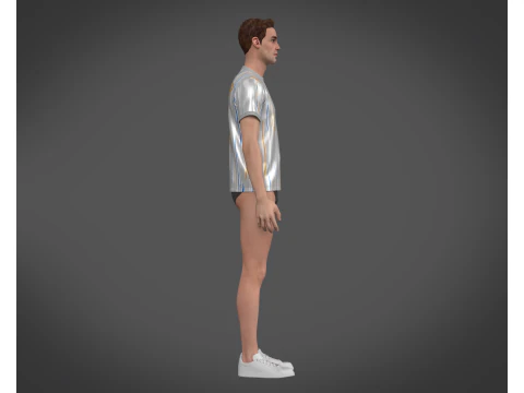 Soccer Football Off-white with Ash Jersey Player-11 3D Model