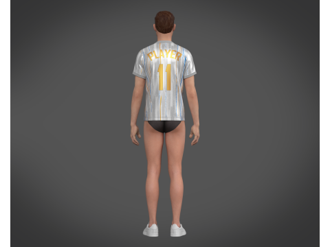 Soccer Football Off-white with Ash Jersey Player-11 Modelo 3D