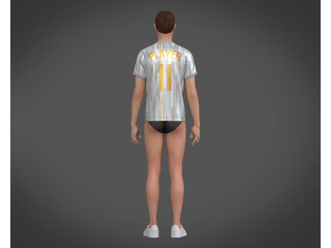 Soccer Football Off-white with Ash Jersey Player-11 3D Model