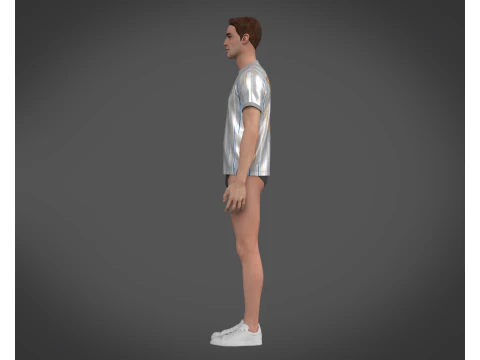 Soccer Football Off-white with Ash Jersey Player-11 3D Model